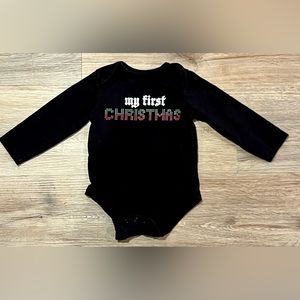 My First Christmas long sleeve baby onesie, Size 9 months